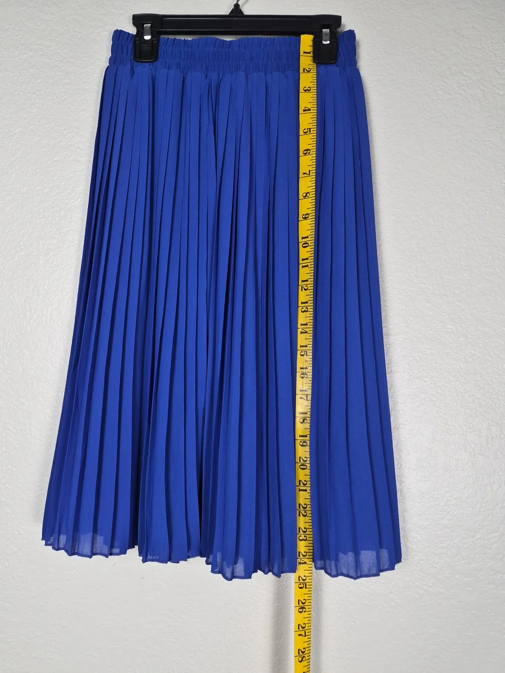 Royal Blue Accordion Pleat Midi Skirt – High Waisted Flowy Cobalt Blue Size 4